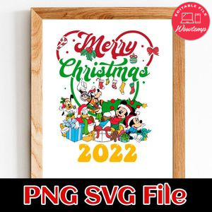 Cartoon Characters Merry Christmas PNG SVG file template