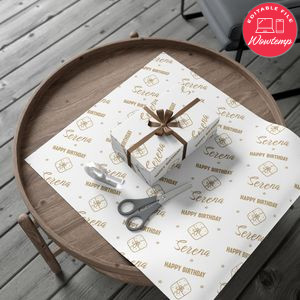Personalised Happy Birthday Gift Wrap Customizable