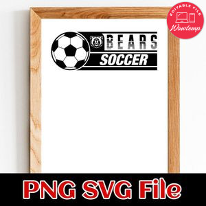 Bears Soccer SVG design template
