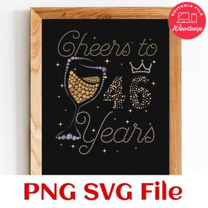 Cheers to 43 years PNG design template