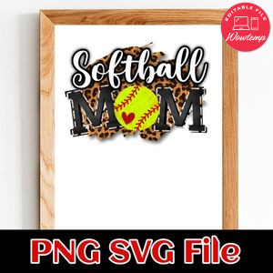 Softball mom PNG design template