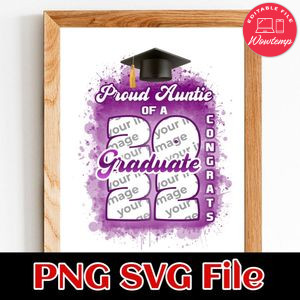 Proud Auntie Of a Graduate PNG design template