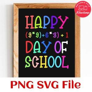 Happy Day Of School PNG SVG file template