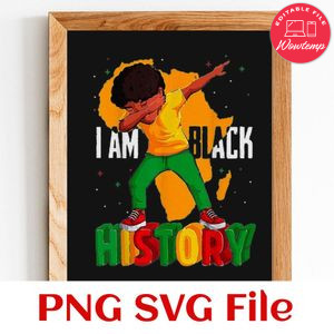 I Am Black History Black History Month PNG file template