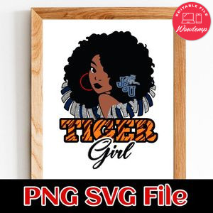 Jackson State Tiger Girl PNG SVG file template