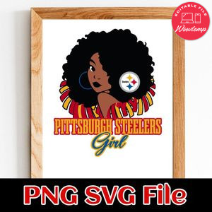 Pittsburgh Steelers girl PNG SVG file template