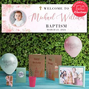 First Communion Banner Customizable Template Instant Download