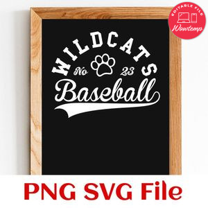 Wildcats Baseball Team SVG Customizable