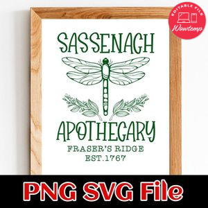 Sassenach Est 1767 Apothecary SVG PNG Customizable Instant Download