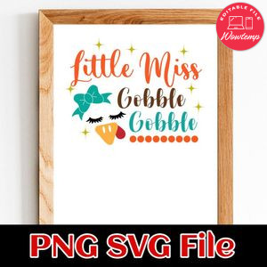 Little miss gobble gobble PNG file template