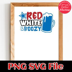 Red White And Boozy SVG PNG design template