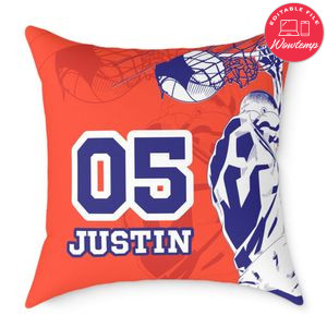 Basketball Pillow Cushion Customizable Template Instant Download