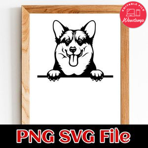 Pembroke Welsh Corgi PNG SVG file template