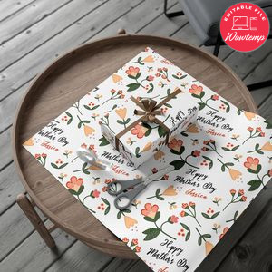 Happy Mother's Day Custom Name Gift Wrap Paper