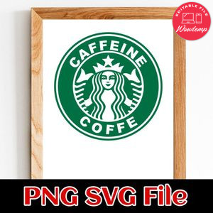 Caffeine Queen SVG PNG Customizable Instant Download