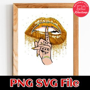 Los Angeles Chargers Lip Shut The Fuck Up PNG Design Template