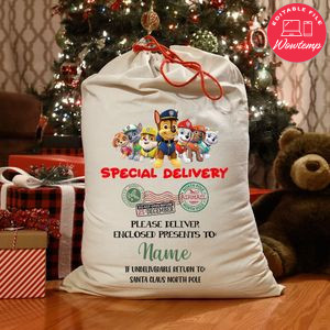 Paw Patrol Santa Sack PNG SVG file template