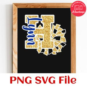 Cheerleader H letter PNG design template