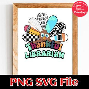 Thankful Librarian PNG file template