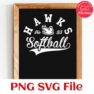 Hawks Softball Team SVG Customizable