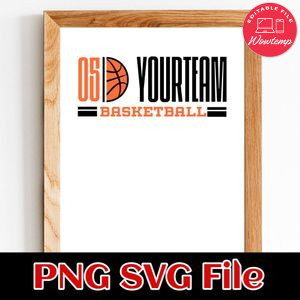 Basketball Team Sign SVG design template