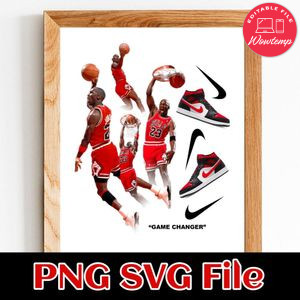 Micheal Jordan Red PNG design template