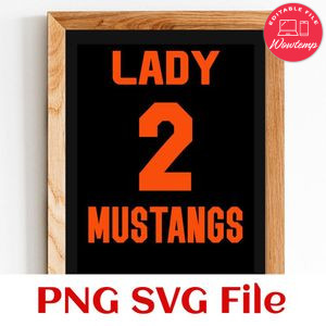 Lady 2 mustangs Customer Request PNG file template