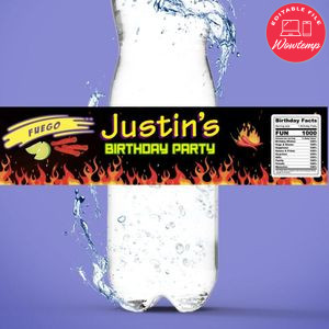 Takis Birthday Bottle Label Customizable template instant download