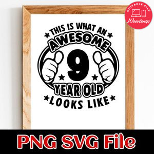 Awesome birthday looks like PNG SVG design template