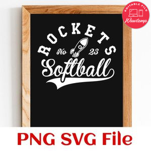 Rockets Softball Team SVG Customizable