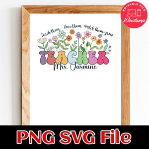 Groovy teacher PNG file template