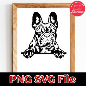 French Bulldog PNG SVG file template