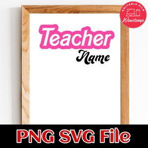 Barbie Teacher SVG Customizable Instant Download