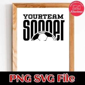 Soccer custom Name PNG SVG design template