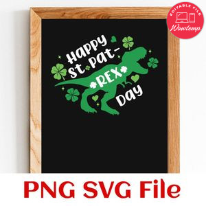 Happy St PAT-REX day PNG file template