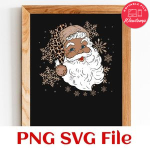 Melanin santa PNG SVG file template