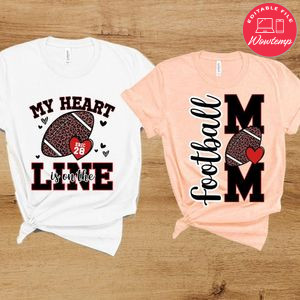 My heart is in the line Football mom Customer Request PNG file template