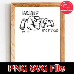 Fist Bump New Dad SVG PNG design template