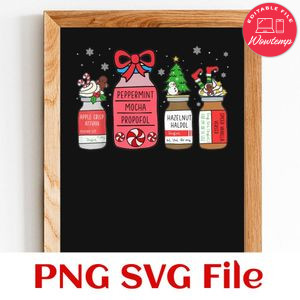 Peppermint Mocha Propofol Christmas Nurse Customer Request PNG file template