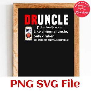 Druncle Miller Lite definition SVG PNG design template