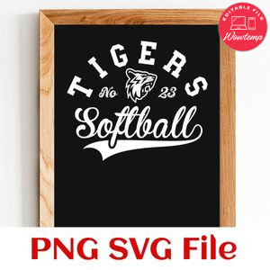 Tigers Softball Team SVG Customizable