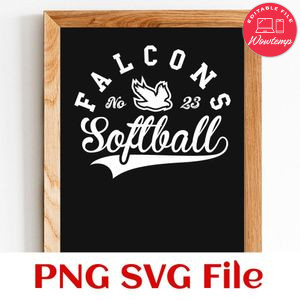 Falcons Softball Team SVG Customizable