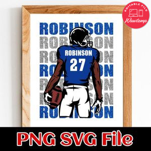 Football player customizable Customer Request PNG file template