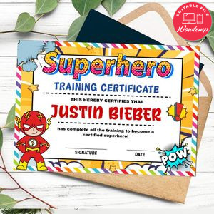 The Flash Certificate Template Customizable Instant Download