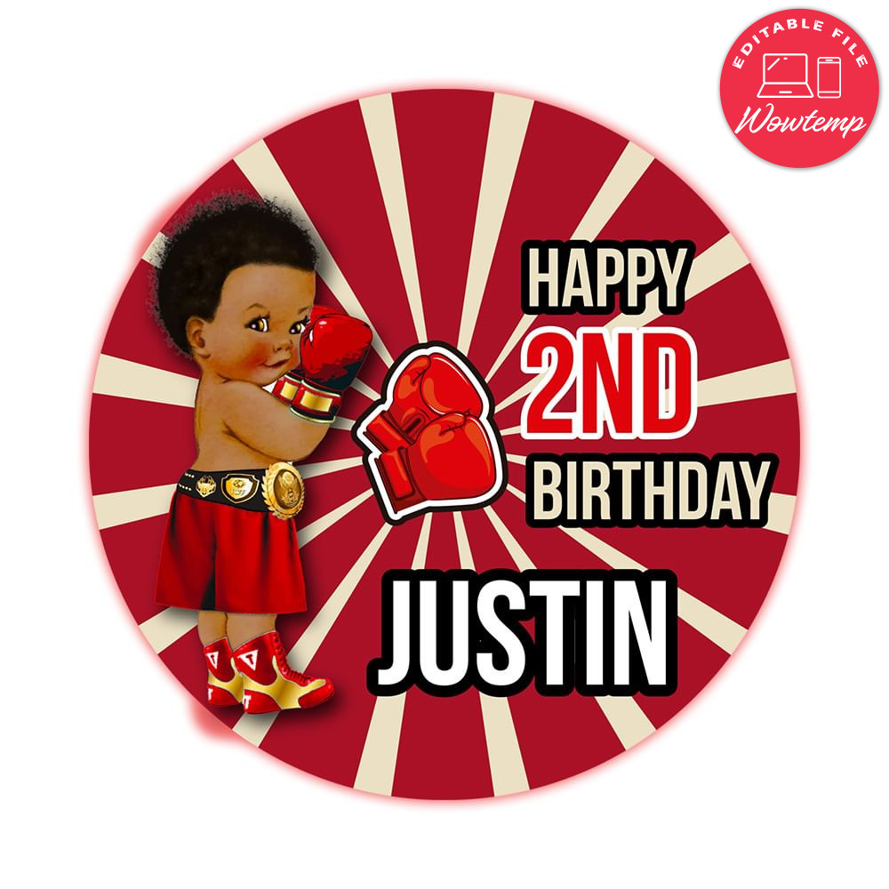 Boxing Sticker Circle Template Customizable to Print at Home Inst | Wowtemp
