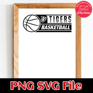 Tigers Basketball SVG design template