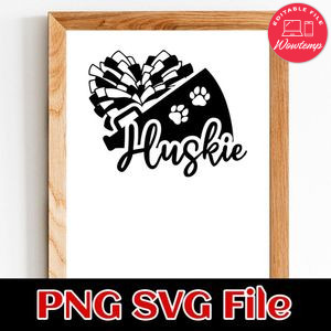 Huskie Cheer PNG SVG Customizable Instant Download