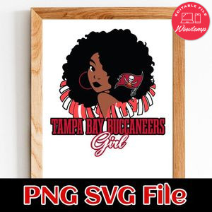 Tampa Bay Buccaneers girl PNG SVG file template