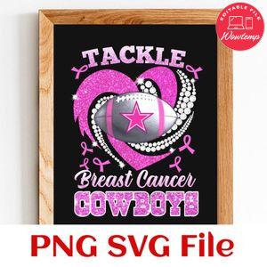 Tackle Breast Cancer Cowboys Customer Request PNG file template