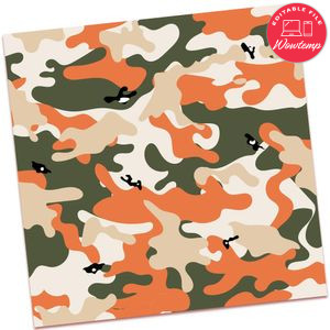 Orange camouflage Pattern PNG file template